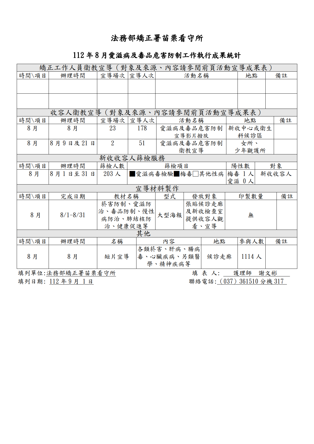 愛滋病及毒品危害防制工作執行成果統計_1